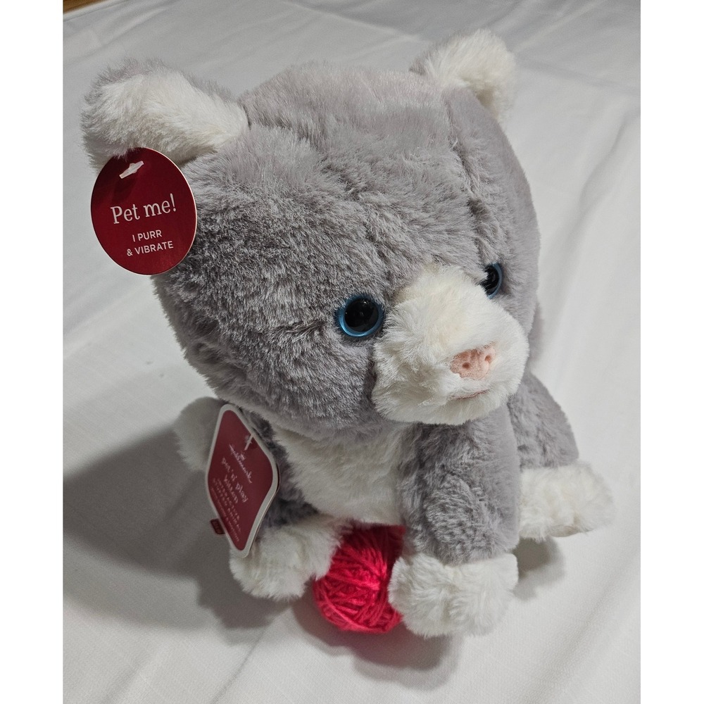 Hallmark Pet n Play Kitten Plush Interactive Stuffed Animal Purr & Vibrate